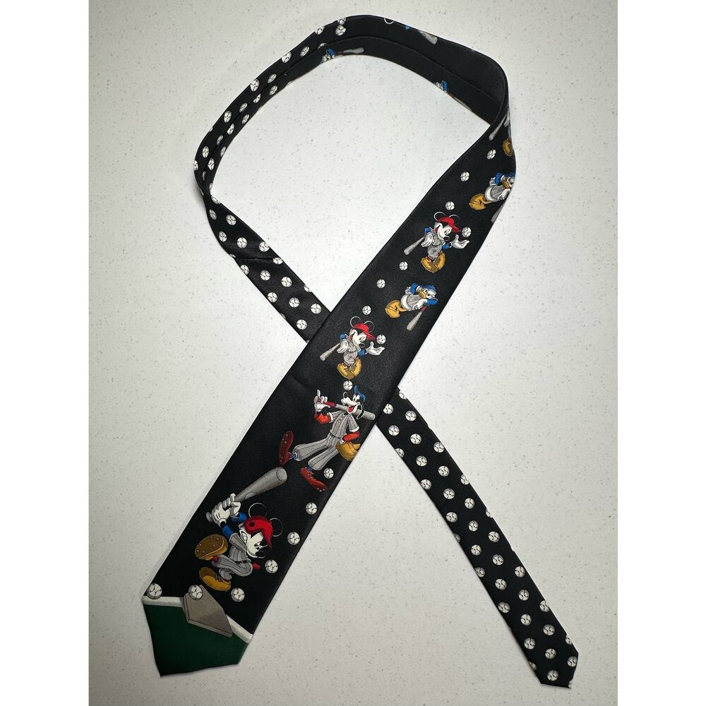 Disney Mickey Unlimited Mens Neck Tie Baseball Goofy Donald Duck